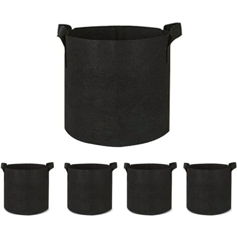 Gartentasche, tragbar, 30x25/35x30 cm, 5er Pack, schwarz
