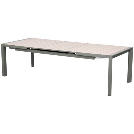 Gartentisch 10 Plätze Evasion ausziehbar beige Leinen Lorbeerblatt - Hespéride