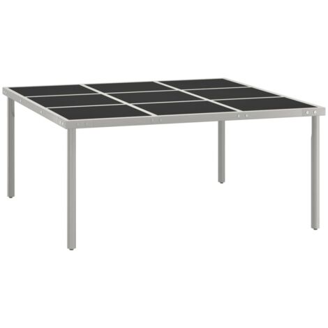 Gartentisch 170x170x74,5 cm Glas und Stahl