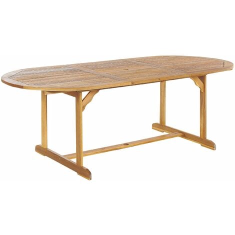 Gartentisch Akazienholz ausziehbar 160/220x100 cm oval rustikaler Stil