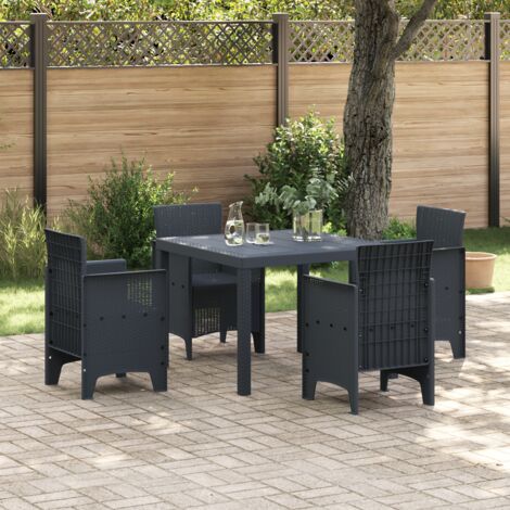 Gartentisch Anthrazit 100x100x73 cm Poly Rattan vidaXL464000