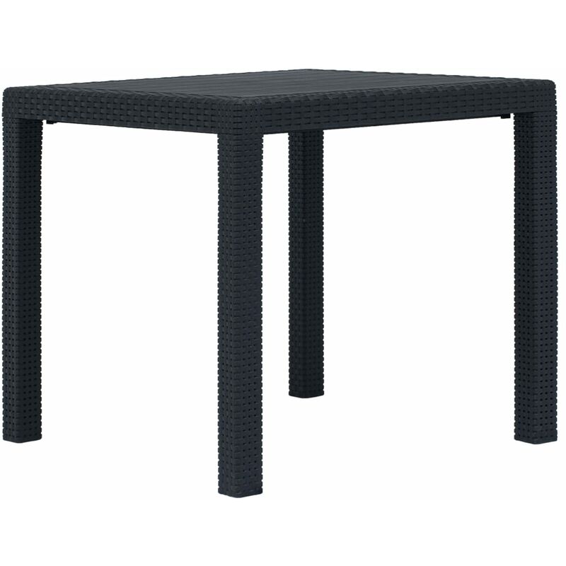 Betterlife - Gartentisch Anthrazit 79 x 79 x 72 cm Kunststoff Rattan-Optik