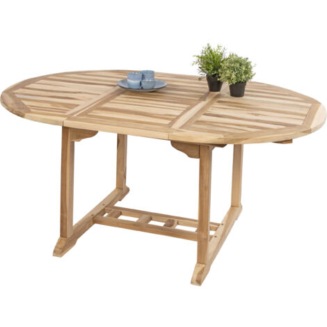 Gartentisch ausziehbar Teak Holz 120 - 170 cm oval BORNEO