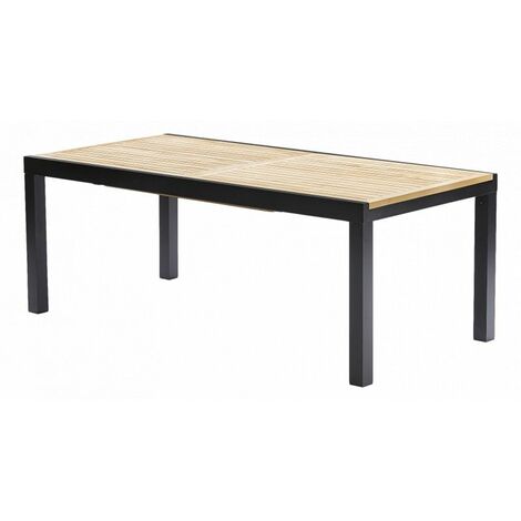 Gartentisch Bali T 8 / 12 Teak Schwarz Wilsa Garden