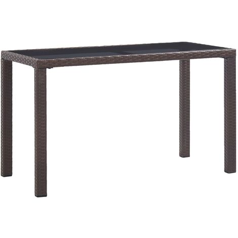 Gartentisch Braun 123x60x74 cm Poly Rattan vidaXL