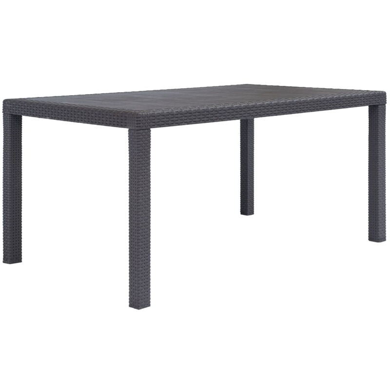 Gartentisch Braun 150 x 90 x 72 cm Kunststoff Rattan-Optik