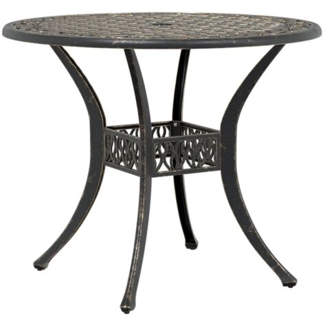Gartentisch Bronzen Ø90x75 cm Aluminiumguss vidaXL