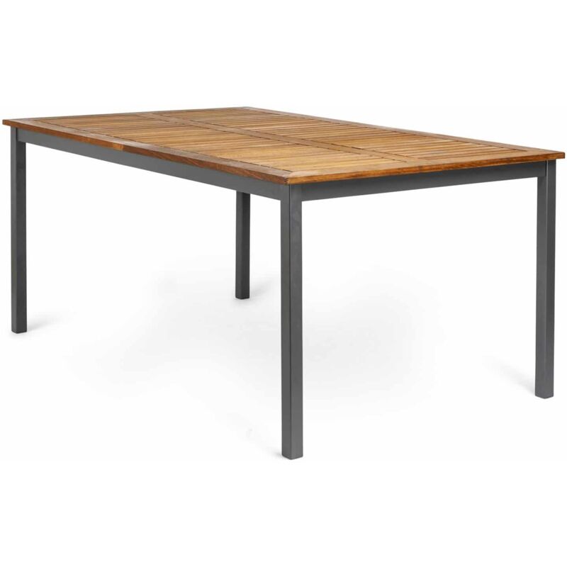 chillvert - Gartentisch Chillver Blackbird aus Eukalyptus Holz und Aluminium 160x100x74 cm