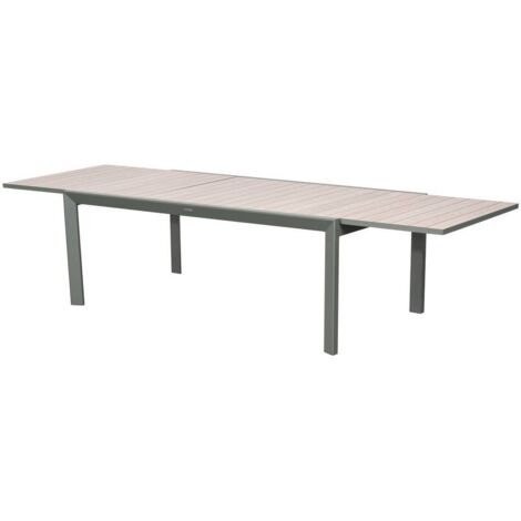 Gartentisch für 12 Personen Evasion ausziehbar beige Leinen - Hespéride