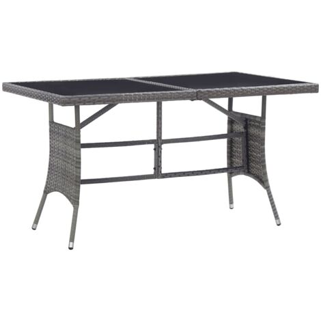 Gartentisch Grau 140 x 80 x 74 cm Poly Rattan vidaXL