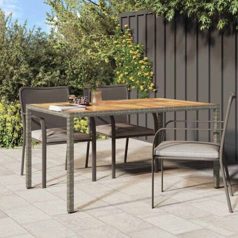 Gartentisch Grau 150x90x75 cm Poly-Rattan vidaXL220930