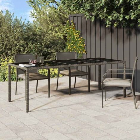 Gartentisch Grau 250x100x75 cm Poly-Rattan vidaXL246677