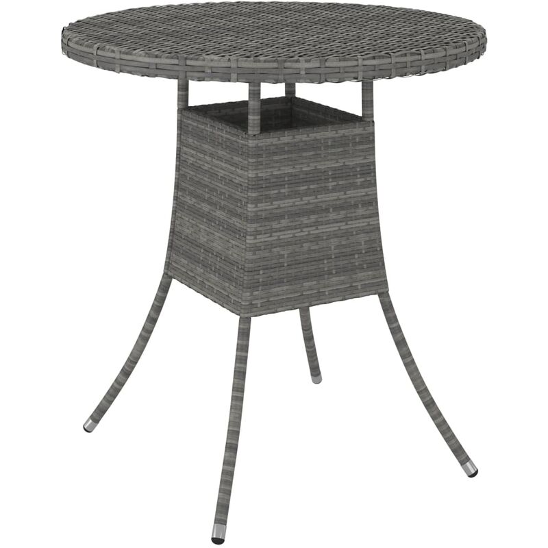 Gartentisch Grau 70x70x73 cm Poly Rattan