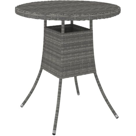 Gartentisch Grau 70x70x73 cm Poly Rattan