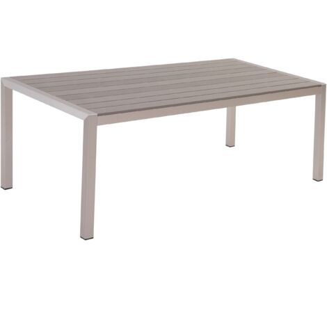 Gartentisch Grau Aluminium für 6 Personen 180 x 90 cm Modern Design