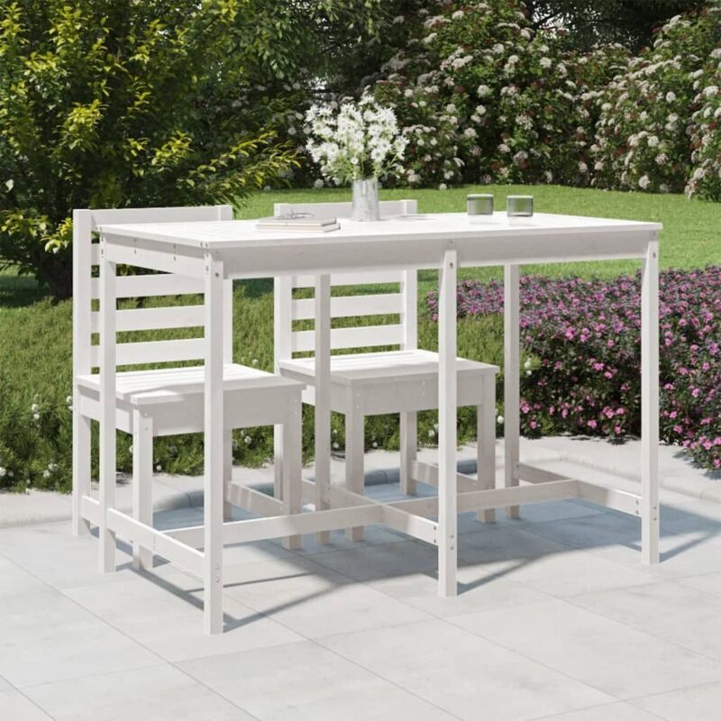Gartentisch Weiß 159, 5x82, 5x110 Cm Massivholz Kiefer - Vidaxl
