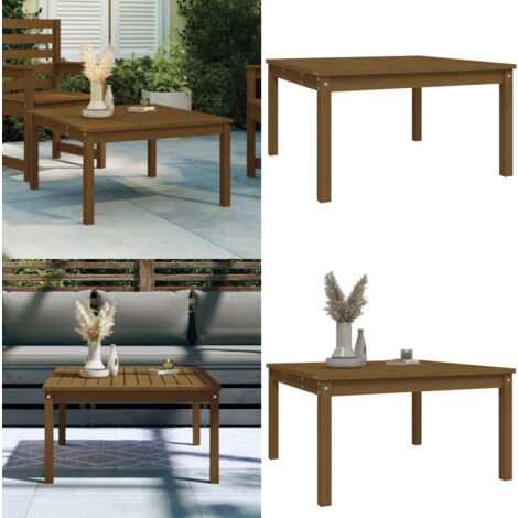 Gartentisch Honigbraun 82,5x82,5x45 cm Massivholz Kiefer - Gartentisch - Esszimmertisch - Holzmöbel - Terrassenmöbel - Gartenlounge - Home & Living