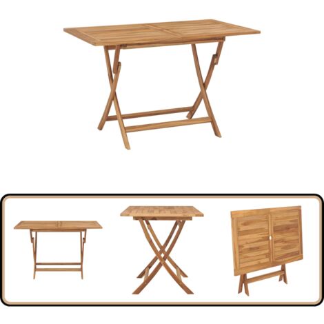 Gartentisch Klappbar 120x70x75 cm Massivholz Teak - Teakholzmöbel - Gartenmöbel - Esstisch - Outdoortisch - Klappbarer Tisch