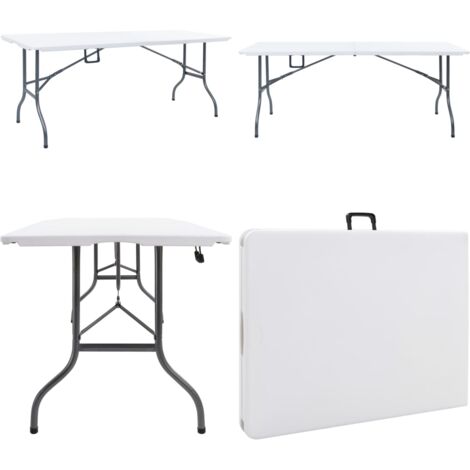 Gartentisch Klappbar Weiß 180x72x72 cm HDPE - Klapptisch - Campingtisch