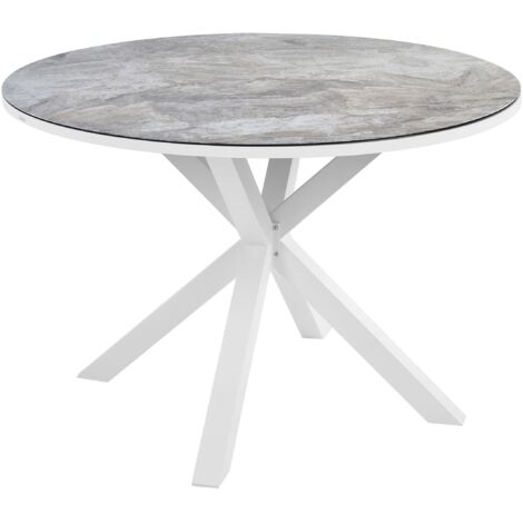 Gartentisch MALETTO 120 cm 120 cm Glas Dunkelgrau