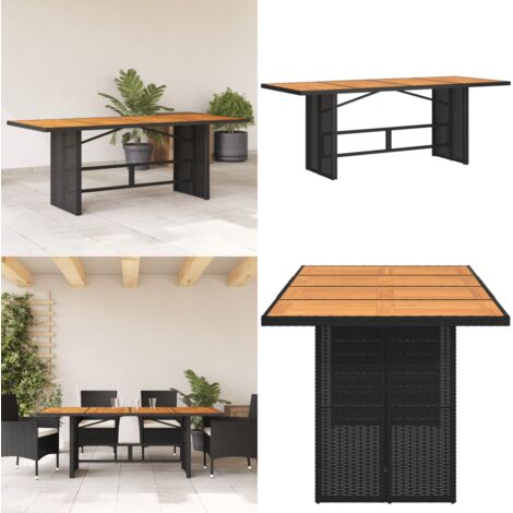 Gartentisch mit Akazienholz-Platte 190x80x74 cm Poly Rattan - Gartentisch - Esstisch - Outdoortisch - Terrassenmöbel - Gartenmöbel - Home & Living