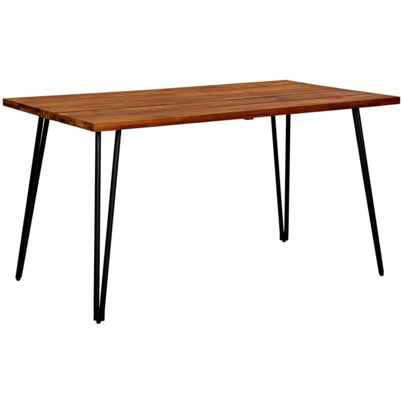 Gartentisch mit Haarnadel-Beinen 140×80×75 cm Akazie Massivholz