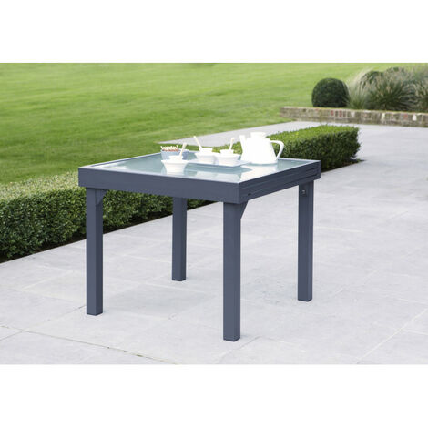 Gartentisch Modulo T 4 / 8 Full Glas Grau Anthrazit Wilsa Garden