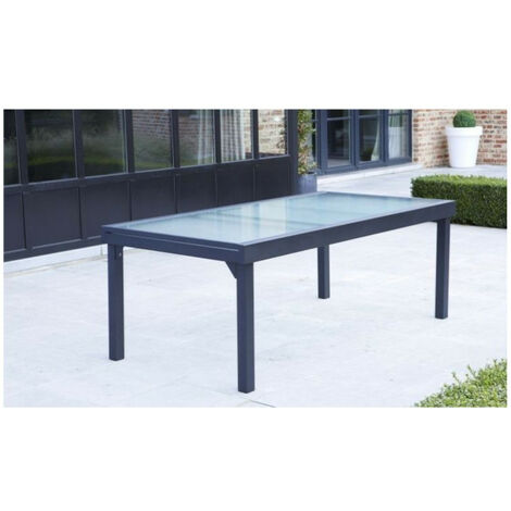 Gartentisch Modulo T 8/12 Full Glas Grau Anthrazit Wilsa Garden