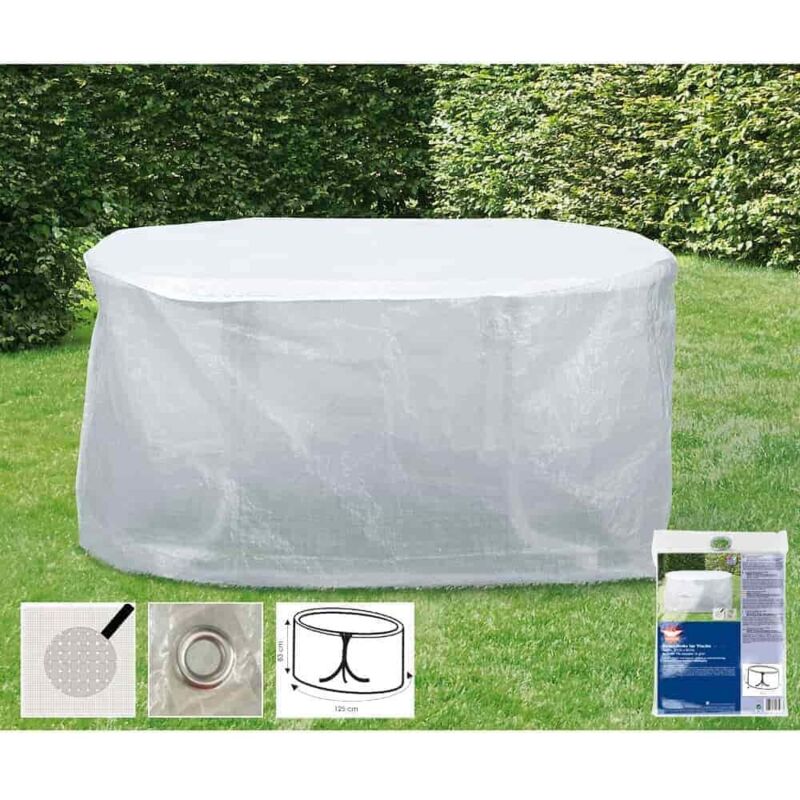 Boni-Shop® Gartentisch Schutzhülle Transparent 125x83cm, Tischabdeckung Gartenmöbel