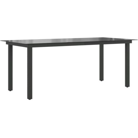 Gartentisch Schwarz 190x90x74 cm Aluminium und Glas vidaXL