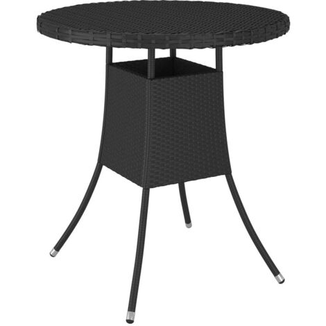 Gartentisch Schwarz 70x70x73 cm Poly Rattan