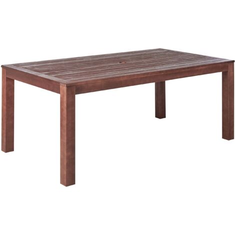 Gartentisch TUSCANIA 180 cm 100 cm Eukalyptusholz Dunkelbraun