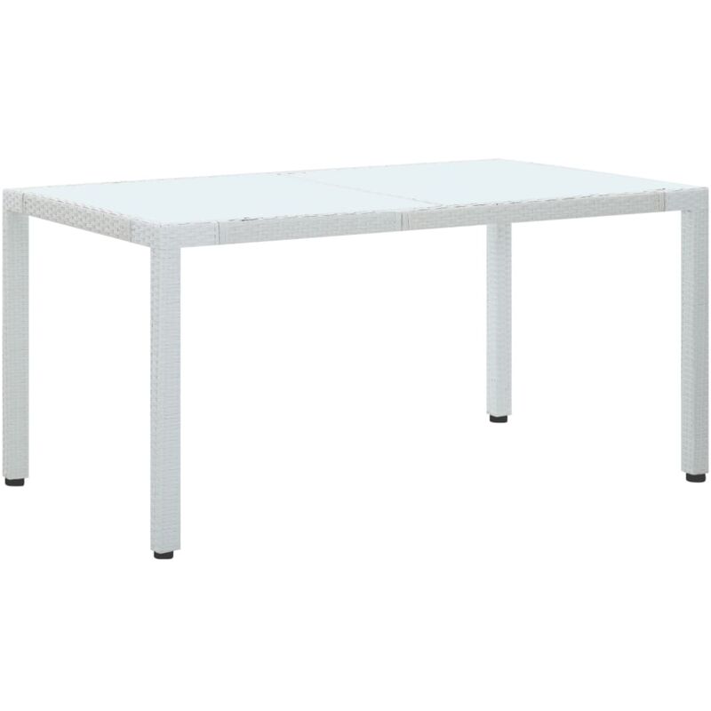 Vidaxl - Gartentisch Weiß 150 x 90 x 75 cm Poly Rattan - Weiß