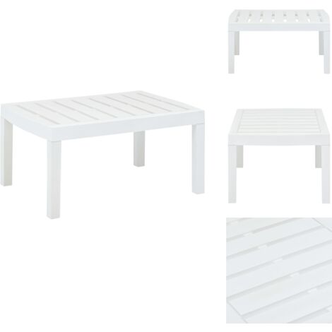 Gartentisch Weiß 78x55x38 cm Kunststoff - Gartentisch - Kunststofftisch - Weißer Gartentisch - Wetterfestes Möbel - Pflegeleichter Tisch