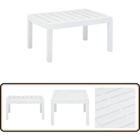Gartentisch Weiß 78x55x38 cm Kunststoff - Gartentisch - Kunststofftisch - Weißer Gartentisch - Wetterfestes Möbel - Pflegeleichter Tisch