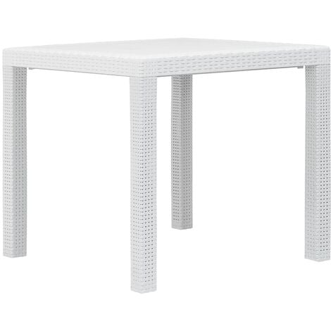 Gartentisch Weiß 79x79x72 cm Kunststoff Rattan-Optik vidaXL