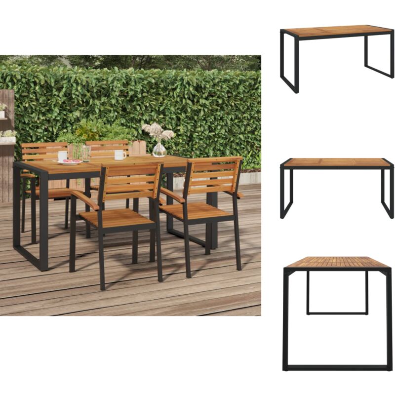 Vidaxl Gartentische - Living Gartentisch Mit Beinen In U-form 160x80x75 Cm Massivholz Akazie