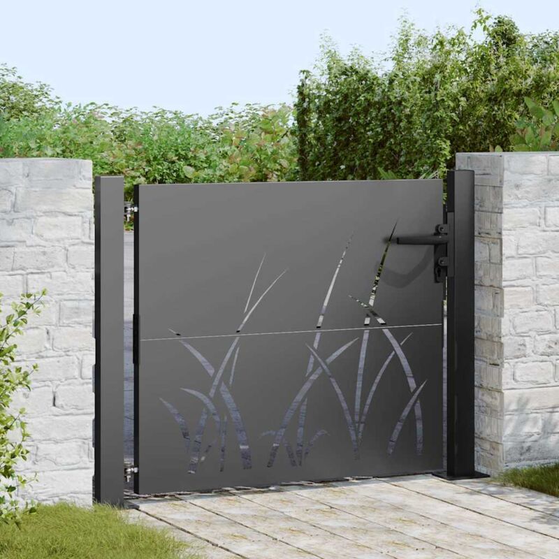 Gartentor Schwarz 105 X 100 Cm Pulverbeschichteter Stahl Vidaxl