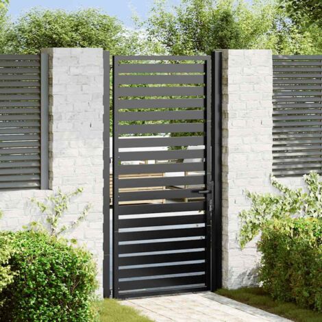 Gartentor Abschließbar Schwarz 100x180 cm Aluminium vidaXL