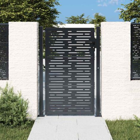 Gartentor Anthrazit 100x150 cm Stahl Quadratisches Design