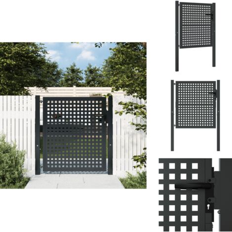 Gartentor Anthrazit 105x150 cm Stahl - Gartentor - Metalltor - Stahltür - Zaun - Einfahrtstor