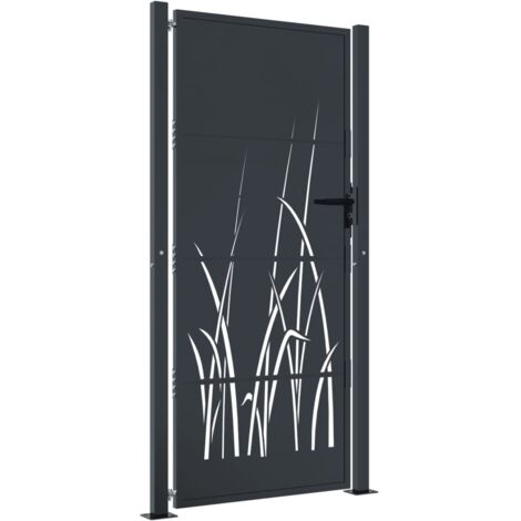 Gartentor Anthrazit 105x180 cm Stahl Gras-Design vidaXL