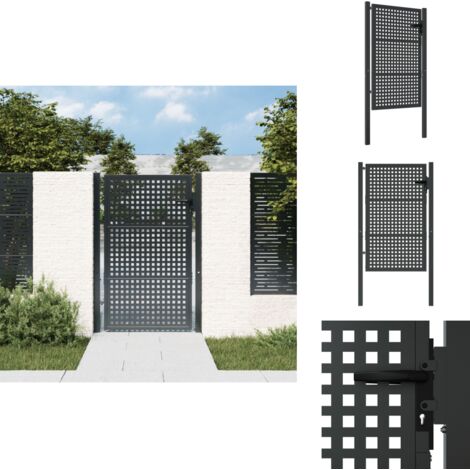 Gartentor Anthrazit 105x200 cm Stahl - Gartentor - Metalltor - Stahltür - Zaun - Einfahrtstor
