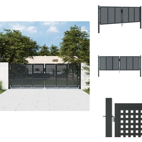 Gartentor Anthrazit 300x125 cm Stahl - Gartentor - Metalltor - Stahltür - Zaun - Einfahrtstor
