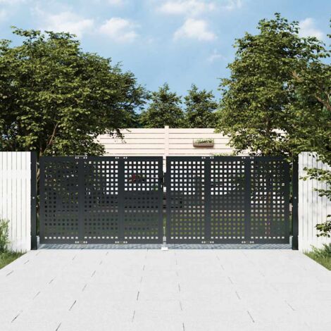 Gartentor Anthrazit 300x75 cm Stahl