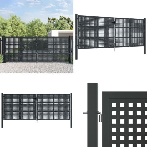 Gartentor Anthrazit 400x125 cm Stahl - Gartentor - Metalltor - Stahltür - Zaun - Einfahrtstor - Home & Living