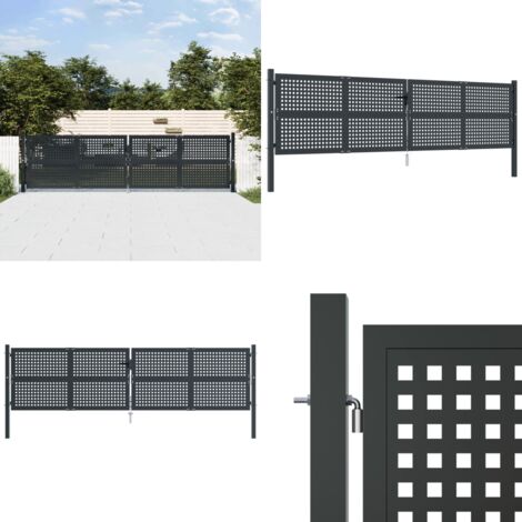 Gartentor Anthrazit 400x125 cm Stahl - Gartentor - Metalltor - Stahltür - Zaun - Einfahrtstor - Home & Living