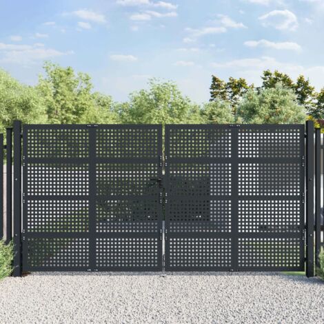 Gartentor Anthrazit 400x175 cm Stahl vidaXL