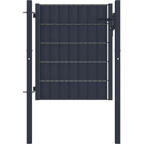 Gartentor aus PVC und Stahl 100 x 100 cm Anthrazit