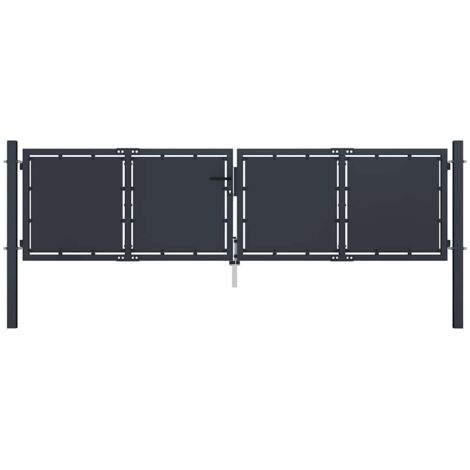 Gartentor aus Stahl 300 x 100 cm Anthrazit